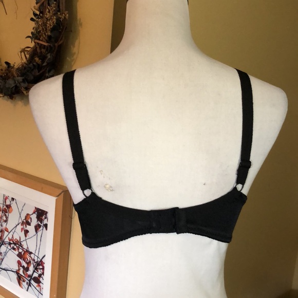 Vintage ORNELLA size 38C Bra Lingerie Deadstock Hong Kong Black Soft Cup NEW